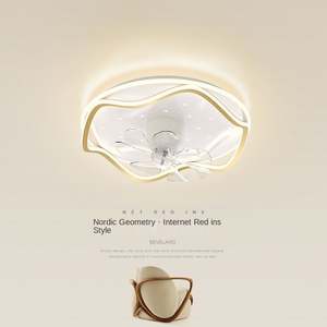 พัดลมเพดาน LED 5ใบพัดมอเตอร์ DC ดีไซน์ทันสมัยหรูหราสำหรับตกแต่งห้องนั่งเล่นใช้ในโรงแรมรวมถึงการติดตั้งโครงการ - Product Image 4