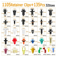 1240 pièces en plastique voiture attache Push fixation Clips Kit mixte voiture pare-chocs porte garniture panneau attaches dissolvant boîte boucle