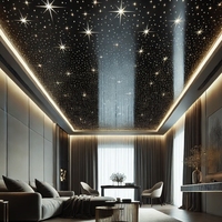 Cielo Falso de PVC, Techos Decorativos con Diseño de Cielo Estrellado, Diseño de Techo Falso de Fibra Óptica Elástica de PVC