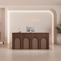 Caisse de salon de beauté, comptoir de bar pour séjour à domicile, réception de magasin de vêtements, comptoir en osier pour restaurant, style Wabi Sabi