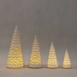 Adornos navideños americanos cerámica artificial mini LED árbol de Navidad brillo árbol de Navidad - Product Image 4