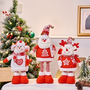 50cm <b>Christmas</b> Stretchable Santa Claus Doll Knitted <b>Sweater</b> Long-Legged Skiing Doll Window Display Ornament - Product Image 2