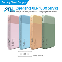 Batería Externa Portátil Delgada de 35W 45W 65W 90W con Carga Súper Rápida y Logotipo Personalizado OEM, 10000mAh 20000mAh, Fabricante de China