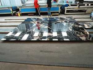 Piastrella in Pietra Sinterizzata Athens Black Gold Lucidata, Design Moderno, Durevole, Grande Lastra per Scale, Camere da Letto, Paesaggistica, Soggiorni, Piscine e Aree Comuni - Product Image 3