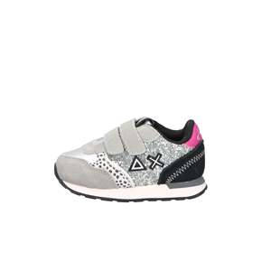 Sun68 Girls' Sneakers Z45412F Silver Chunky <b>Shoes</b> With Velcro Closure Sparkle Design For Kids - Product Image 1