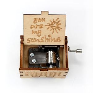 ZY You Are My <strong>Sunshine</strong> Engraved Vintage Rectangle Wooden Music Box-Hand Cranked <strong>Gifts</strong> for Lovers - Product Image 4