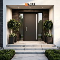 Différents styles de portes en verre, portes de sécurité anti-effraction, portes d'entrée principales en métal, portes en aluminium robustes avec revêtement en poudre