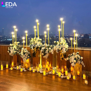 LEDA Luxury High Quality Wedding Event Centerpieces Gold <b>Acrylic</b> Flower Stand <b>Mirror</b> Flower Display Pedestal Stand - Product Image 4