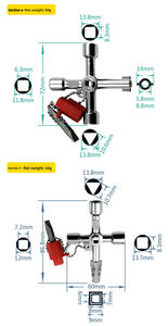 4 Way Universal Accessories <b>Square</b> Train Cabinet Carbon Steel Cross Switch <b>Key</b> Wrench Triangle Elevator DIY OEM Industrial - Product Image 3