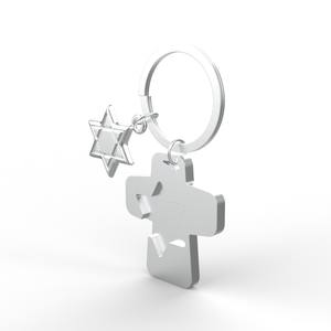 Prix usine personnalisé classique perle argent croix étoile épaisse porte-clés métal artisanat porte-clés pour mariage décoration cadeau - Product Image 1