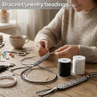 Cordon en nylon satiné blanc de 1,5 mm, fil de soie pour la fabrication de bijoux, bobine de 100 m, fil doux et lisse pour le macramé, bracelets DIY