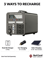 Centrale Électrique Portable OEM 1000W 800W 630Wh, Générateur Solaire à Onde Sinusoïdale Pure pour Camping, Extérieur, Maison et Urgences