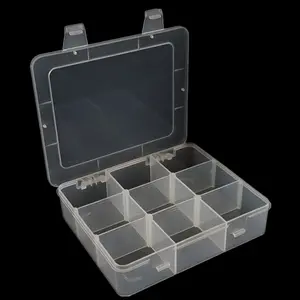 9 Grids Organizer Beads Storage Container Removable Compartment Case Small Items Clear Plastic Packaging Box