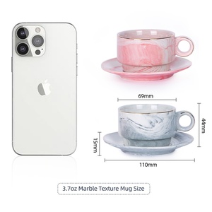 Taza con patrón de mármol nórdico de moda creativa, estante de almacenamiento de cerámica de porcelana exclusivo transfronterizo, estante de exhibición para café - Product Image 6
