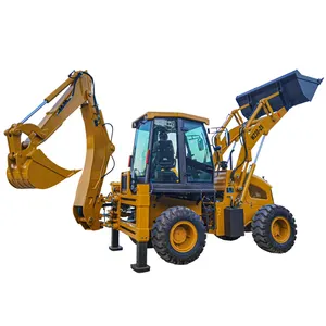 Mini Backhoe Loader Cina Backhoe Excavator traktor kecil dengan Front End Loader dan Backhoe Excavator