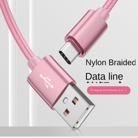 Câble de données en nylon et cuivre pur pour Android/ordinateur/Micro USB/Type-C/iPhone, longueur 1m/2m, charge rapide et transfert de données, compatible batterie externe
