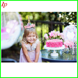 Diadema de unicornio rosa ajustable para fiesta de cumpleaños, accesorio para la cabeza de princesa LPP4338 - Product Image 3