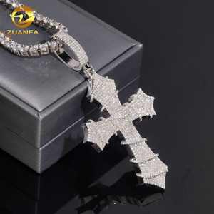 Bijoux Hip Hop en Moissanite, Pendentif Croix de Luxe en Moissanite, Argent 925, Pendentif Hip Hop en Moissanite, Testeur de Diamant - Product Image 5
