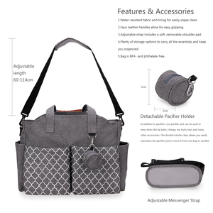 Bolsa de Pañales Multifuncional Impermeable para Mamá, Bolso de Hombro de Moda para Maternidad, Almacenamiento para Viajes al Aire Libre para Mamá y Bebé - Product Image 5