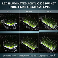 Seau à glace carré en plastique commercial à LED RGB, bac à boissons en acrylique pour service de bouteilles VIP en boîte de nuit, table de lounge, refroidisseur de bière