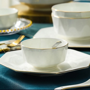 Plaque de diamant octogonale de forme spéciale blanche de haute qualité Plaque en céramique Combinaison de plaques européennes - Product Image 2