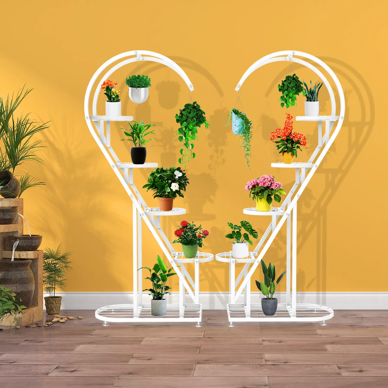 2023 New Garden Iron Heart Flower Stand Plant Pot Planters Flower Pot Stand For Plant