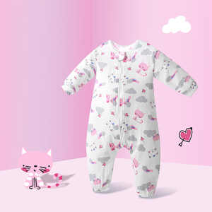 Mùa thu đông bé ngủ Túi bông nguyên chất Gạc chống đá chăn tất cả bao gồm tay áo có thể gập lại dày ấm ngủ sơ sinh - Product Image 1