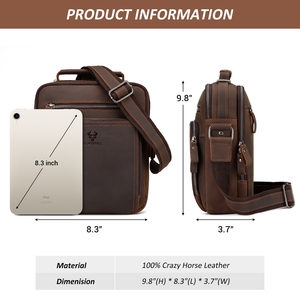 Bolso <span class=keywords><strong>Bandolera</strong></span> de Cuero para <span class=keywords><strong>Hombre</strong></span> HUMERPAUL, Maletín Cruzado de Negocios para el Trabajo, Bolso de Viaje de <span class=keywords><strong>Piel</strong></span> de Vaca Genuina de Alta Calidad para <span class=keywords><strong>Hombre</strong></span> - Product Image 5
