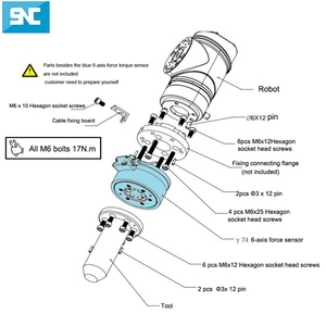 Sensores Multi-eixos SC126 Transdutores Multi-componentes Sensores de Força-torque <span class=keywords><strong>Sensor</strong></span> de Força-torque de 6 Eixos - Product Image 5