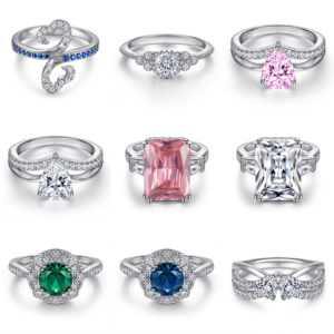 Fashion 925 Sterling <b>Silver</b> <b>Rings</b> Collection for Women - Assorted Designs with Cubic Zirconia Halo <b>Solitaire</b> & Geometric Styles - Product Image 3