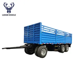 20 ton 2 AS pagar semi trailer Drawbar Trailer kargo umum transportasi Penuh trailer