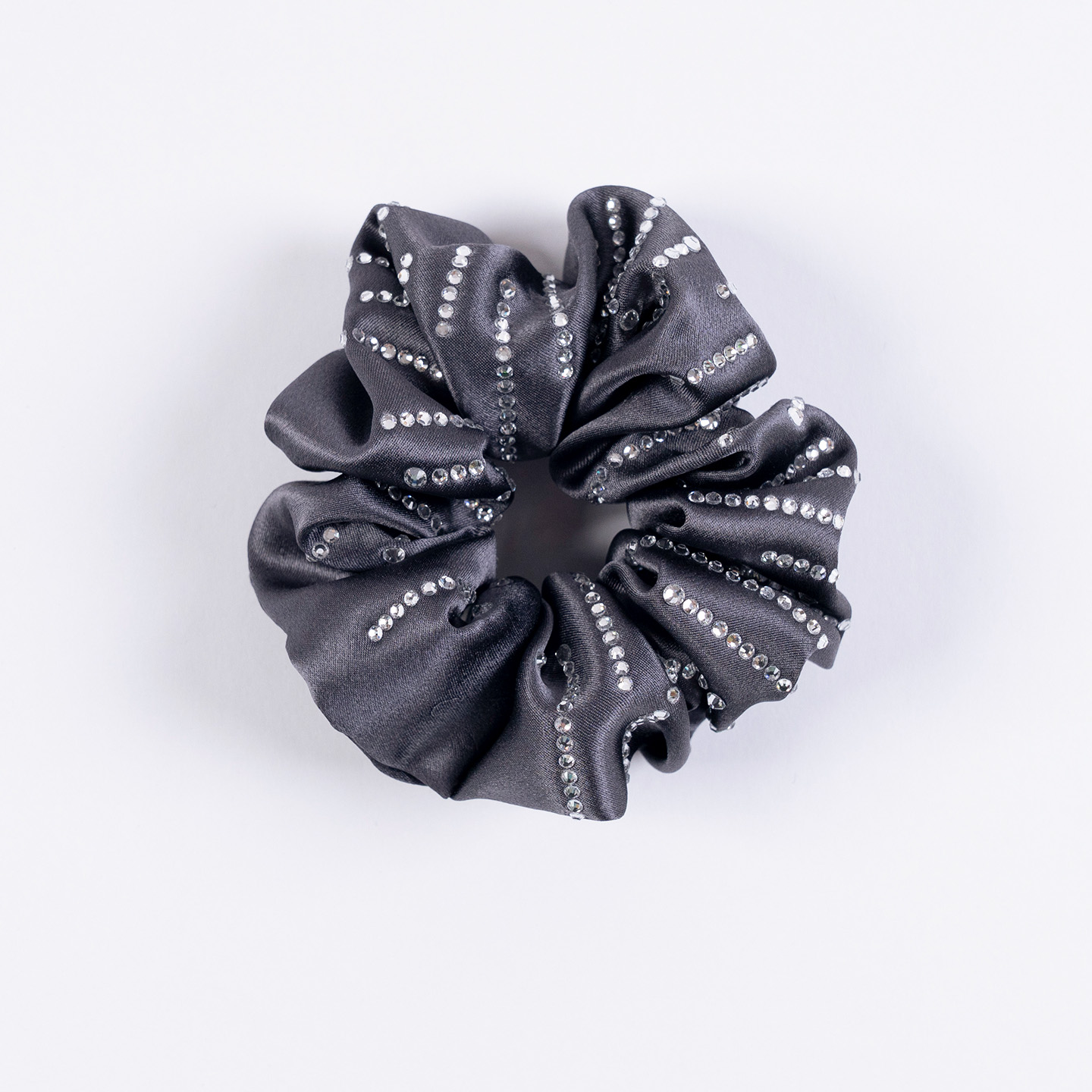 Dark Gray Silk Scrunchie 4cm