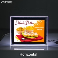 Boîte à lumière LED en acrylique pour restaurant, affichage publicitaire drôle, panneau de menu, présentoir