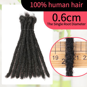 Dreadlocks Afro Kinky all'Ingrosso, 100% <span class=keywords><strong>Capelli</strong></span> Umani <span class=keywords><strong>Veri</strong></span>, Morbidi, Interamente Fatti a Mano, Colore Nero Naturale, Estensioni Dreadlocks Personalizzate - Product Image 6