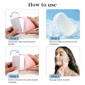 Ensemble d'outils faciaux en glace Gua Sha avec logo personnalisé, réduit les gonflements, soulage les migraines, outil de soin du corps, cadeau de soin personnel - Product Image 5