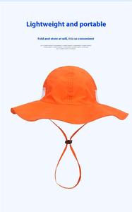 Kustom anak-anak topi Bucket UPF50 + lebar penuh perlindungan matahari dengan tali leher bernapas Mesh topi musim panas untuk 0-8 tahun - Product Image 6