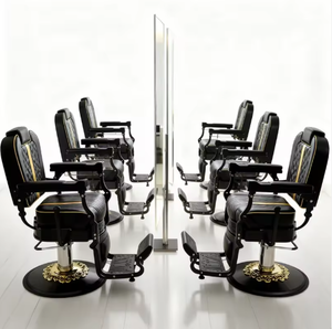 เก้าอี้ทำผมทรงหรูหราคุณภาพสูงโครงโลหะสีดำสำหรับร้านเสริมสวย เก้าอี้ตัดผมแบบกำหนดเองสำหรับร้านตัดผม - Product Image 5
