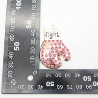 Bijoux fantaisie strass rose ruban de sensibilisation au cancer du sein pendentif gant de boxe porte-clés