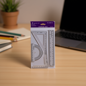 Mnj Ruler Set 8 Inch Combo With Protractor And Straight Edge For School And Office Use - Product Image 2