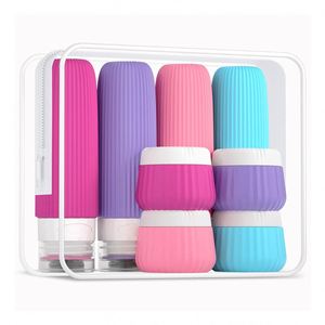ชุดขวดแบ่งของเหลวแบบพกพา 8 ชิ้น ปลอดสาร BPA ป้องกันการรั่วซึม ขนาดพกพาสำหรับเดินทาง พร้อมโลโก้สั่งทำพิเศษ - Product Image 1