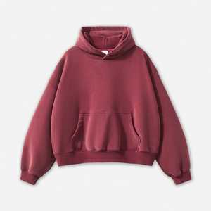 Hoge kwaliteit vintage hoodies 350G zwaargewicht acid wash streetwear hoodie distressed fleece zwarte cropped essentials hoodie - Product Image 5