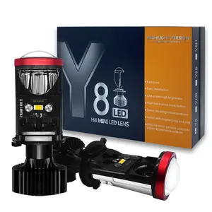 Lente de farol LED H4 Hi-Lo, lente de projetor H4 Mini, lâmpada H7 para carro, ideal para Toyota, Y6D Y8 H4
