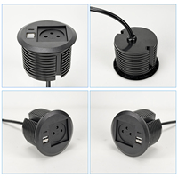 Enchufe de escritorio empotrado con toma de corriente israelí, 20W USB C PD de carga rápida, 2A1C, con cable de extensión de 1.5M