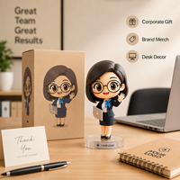 Base de table en PVC écologique personnalisée OEM, figurine mascotte d'entreprise, décoration de bureau avec logo personnalisé, promotion de marque, cadeaux clients