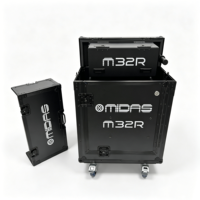 Boîte de transport hydraulique tout noir à rétraction facile OEM pour console de mixage DJ Midas M32R avec support pour ordinateur portable et 4 roues