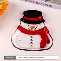 FLVC Minimalistische Kerst Sneeuwpop Kristallen Glazen Fruitcake Schaal Sneeuwpop Kerstkoekjes Snack Traktatie Glazen Schaal