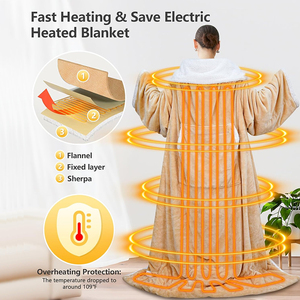 Mặc chăn với tay áo cho phụ nữ người đàn ông người lớn, Comfy ấm Fleece rúc TV chăn bọc với túi chân - Product Image 5