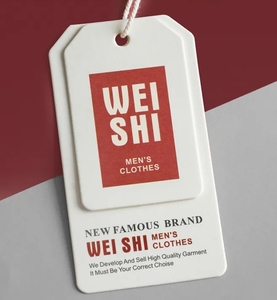 Chất Lượng Cao Tùy Chỉnh Dập Nổi Hàng May Mặc Treo Thẻ Với Logo Thương Hiệu In Ấn Bền Vững T-Shirts Giày Quần Túi Giấy Thẻ - Product Image 5