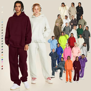 Felpa da <span class=keywords><strong>uomo</strong></span> con cappuccio spessa Plus-size Casual di marca autunno Trendy tinta unita con felpa con cappuccio foderata in pile - Product Image 1