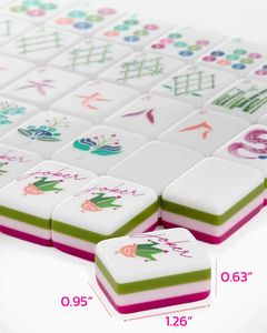 Ensemble de <span class=keywords><strong>Mahjong</strong></span> Américain de Luxe Moderne Portable à 4 Couches avec Perles Gravées, Design Personnalisé, Cadeau Idéal pour les Voyages et les Soirées Familiales - Product Image 2